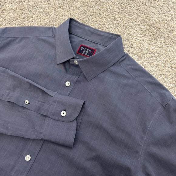 UNTUCKit Other - UNTUCKit Orville WF Button Down Shirt Large Blue Regular Fit Wrinkle Free 31354